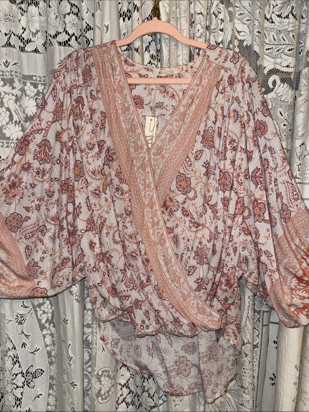 lovestitch Dusty Blush Floral one of a kind Blouse